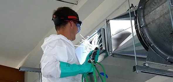 Professional cleaning of air ducts in Sparks, NV, demonstrating thorough air duct cleaning practices for improved indoor air quality.